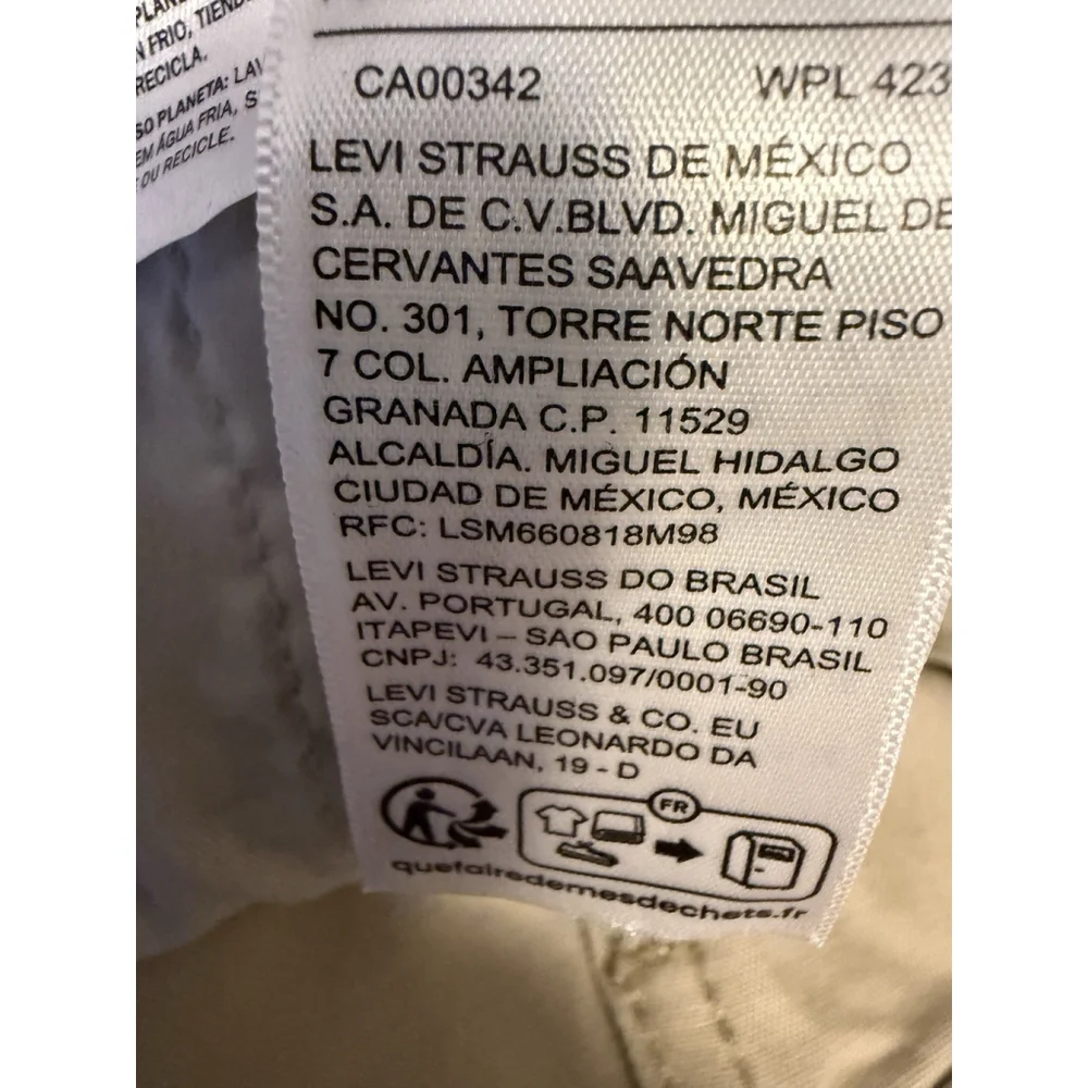 Levis Pants XX Chino Standard‎ Taper Stretch Khaki Brown Size 38x31 NWT Flawed